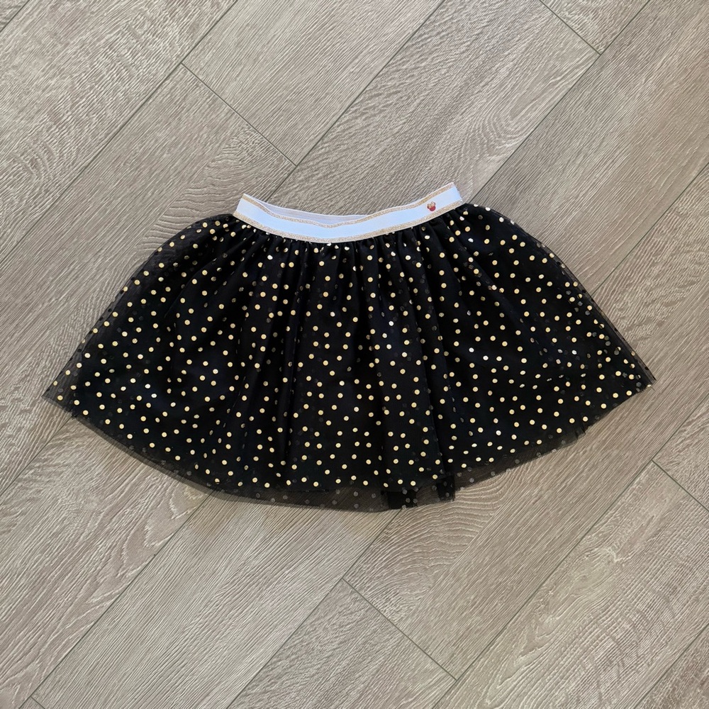 NEW Disney Minnie Mouse Black and Gold Polka Dot Tutu Skirt cartwheel shorts